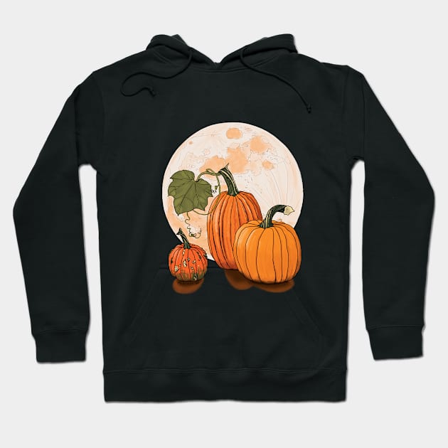 Pumpkin Moon green Hoodie by mernstw